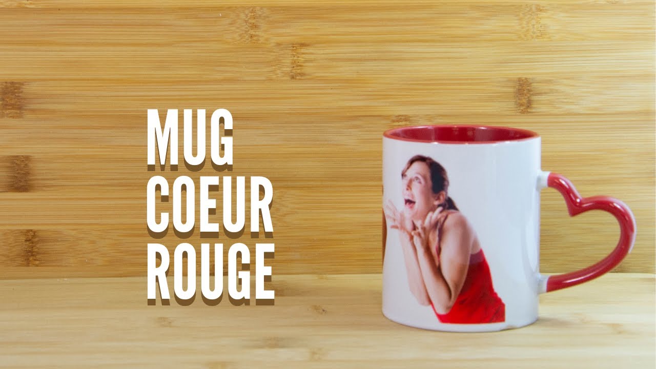 Tasse coeur blanc rouge