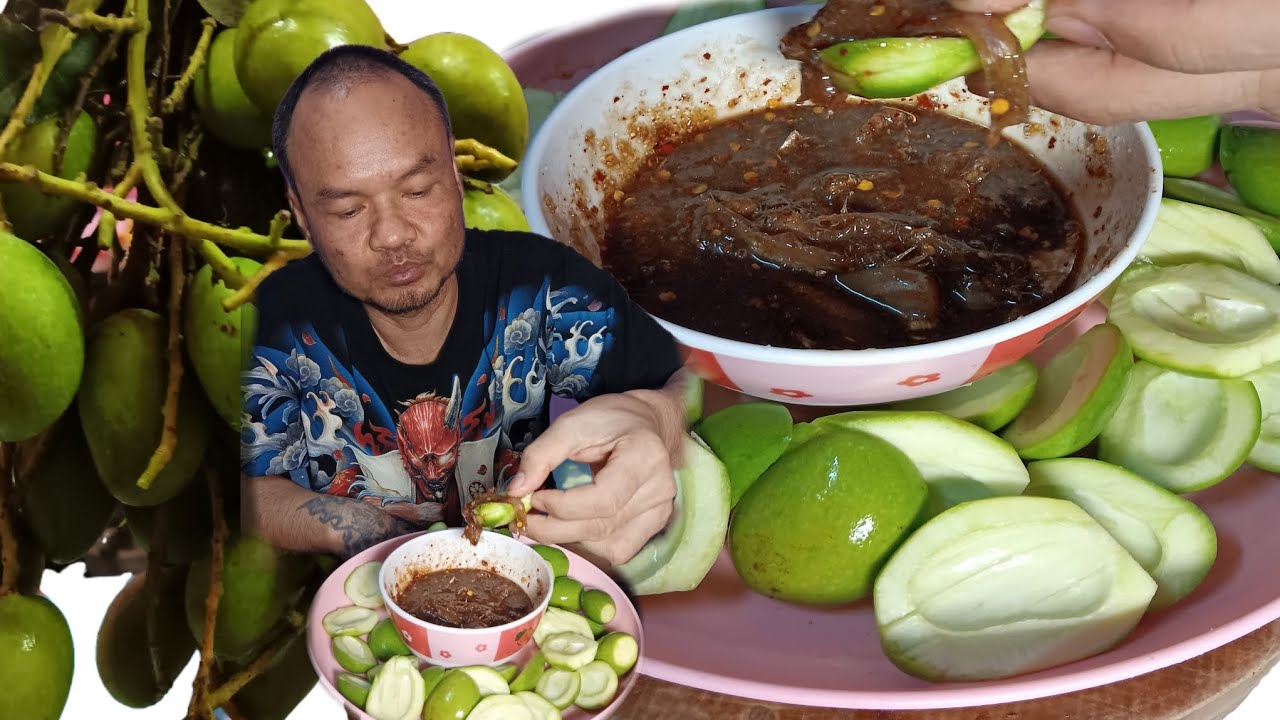 มะม่วงเบากับแจ๋วปลาร้า 😋😋 #ลำดวนChanel #food 