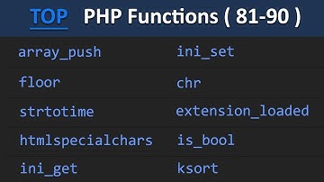 TOP 100 PHP Functions ( 81 - 90 ) | PHP Functions Tutorial