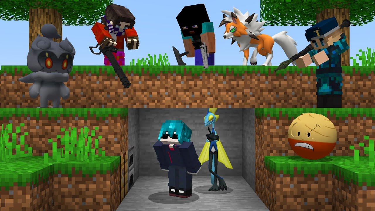 Minecraft Pixelmon Manhunt mas NÓS temos ARMAS (1 Speedrunner vs 3 ...