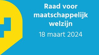 Raad voor maatschappelijk welzijn Zottegem 18 maart 2024