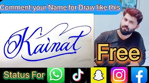 Kainat Name Signature Calligraphy Status | How to Cursive write with cut Marker #kainat @kainat