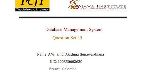 DBMS Question Set 45