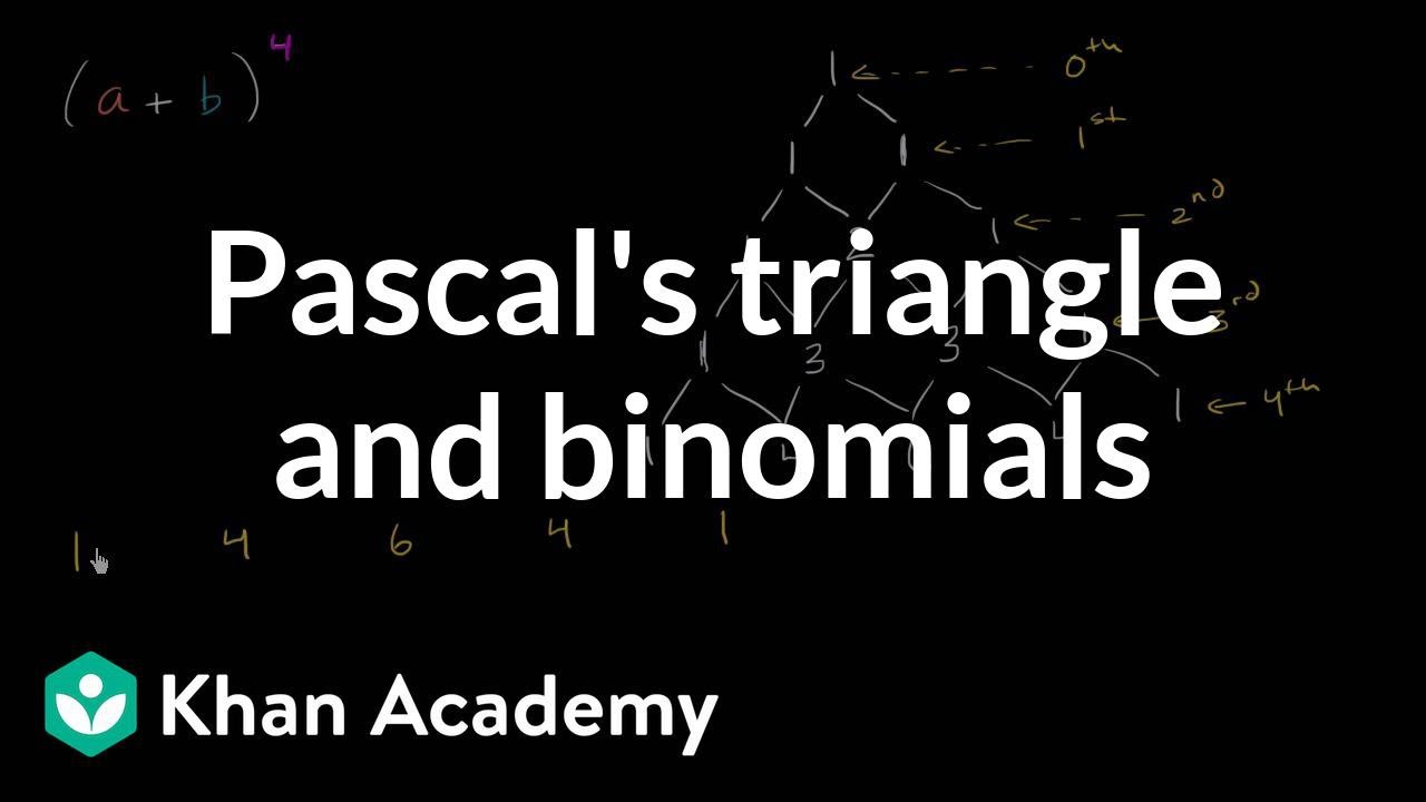 Pascal's triangle for binomial expansion | Algebra II | Khan Academy