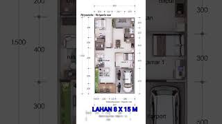Denah Rumah 8x15 Minimalis Modern | Inspirasi Desain Denah Rumah 8x15 Minimalis Modern | Inspirasi Desain