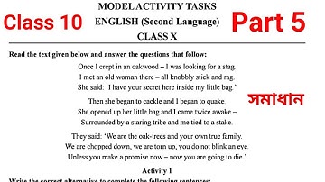 Model activity task class 10 english part 5 ।। class 10 english model activity task part 5 2021।।