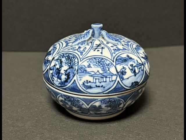 瓷器 香合 陶磁器 017: 香合 017: 叶松谷 祥瑞意蜜柑形香合. Ceramic KOGO