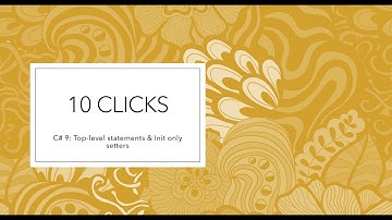 What is new in C# 9? : Top-level statements & Init only setters.