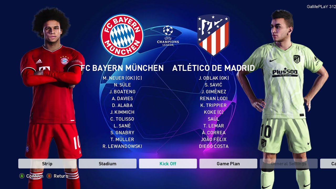 PES 2021 - Bayern Munich vs Atletico Madrid - UEFA ...