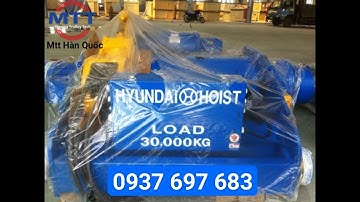 Palang cáp dầm đôi 30 tấn Hyundai - Ray điên an toàn cầu trục - Máng ray C cầu trục-Cáp dẹt cầu trục