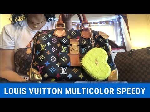 2019 Louis Vuitton Multicolor Speedy 30 Noir Review reveal comparison 