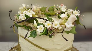 Boho Wedding Cake Topper - How To Add Colour & Wire Sugar Flowers & Leaves
