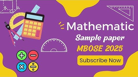 MBOSE Class 10 Mathematics Sample Paper 2024-25 | Meghalaya Board of school education