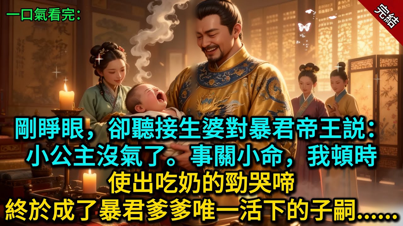 剛睜眼，卻聽接生婆對暴君帝王説：小公主沒氣了。事關小命，我頓時使出吃奶的勁哭啼，終於成了暴君爹爹唯一活下的子嗣......