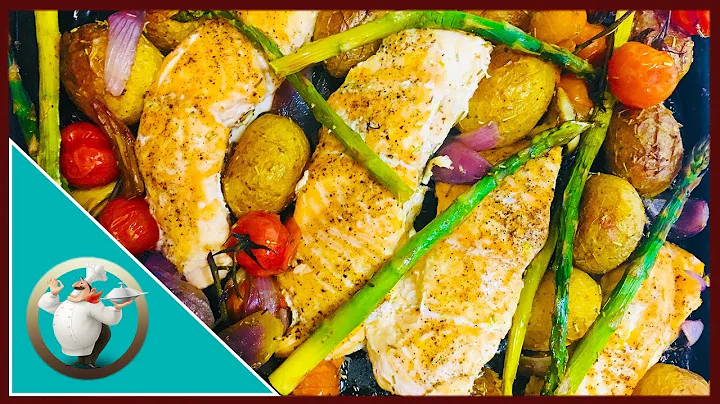 One Pan - Baked Salmon with Veggies | Easy Oven Baked Salmon And Asparagus | Salmon In 30 Min