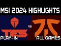 Tes vs fnc highlights all games msi 2024 play in top esports vs fnatic by onivia