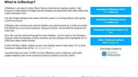 UrBackup - an easy to setup Open Source client/server backup system