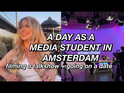 VLOG | University of Amsterdam Studio Day! Filming a talkshow for Media & Culture + GRWM for a date