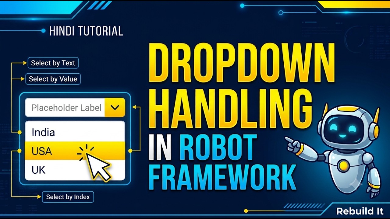 Robot Framework Dropdown Handling Tutorial in Hindi | Select From List ...