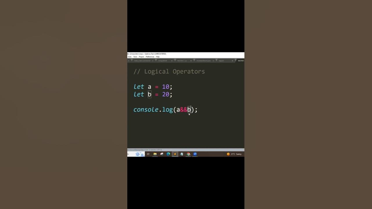  logical operator in javascript youtube