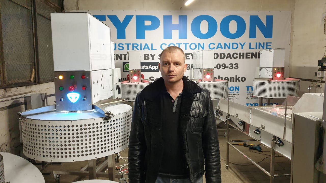 Industrial line test Typhoon pro Max 133 kg/h cotton candy