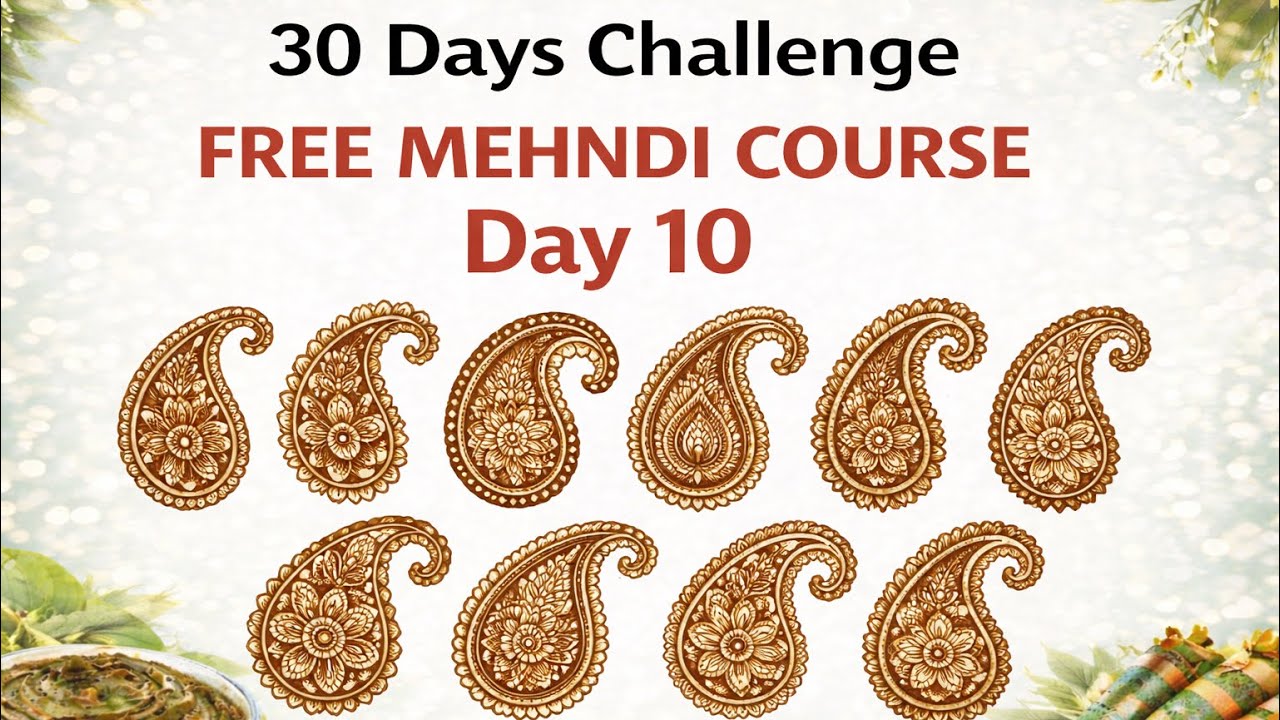 Free Mehndi Course Day- 10 || Learn Different Cary Shapes Easily |