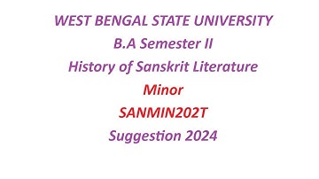wbsu ba sanskrit minor SANMIN202T suggestion 2024