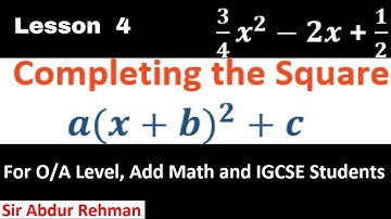 How to express quadratic expressions as completing the square  or (x+a)2+b form in three easy steps.