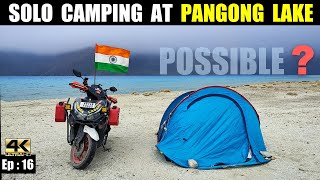 1️⃣6️⃣ : Solo Camping at Pangong Lake | Spent entire night aloof | Ladakh solo ride on scooter Aerox