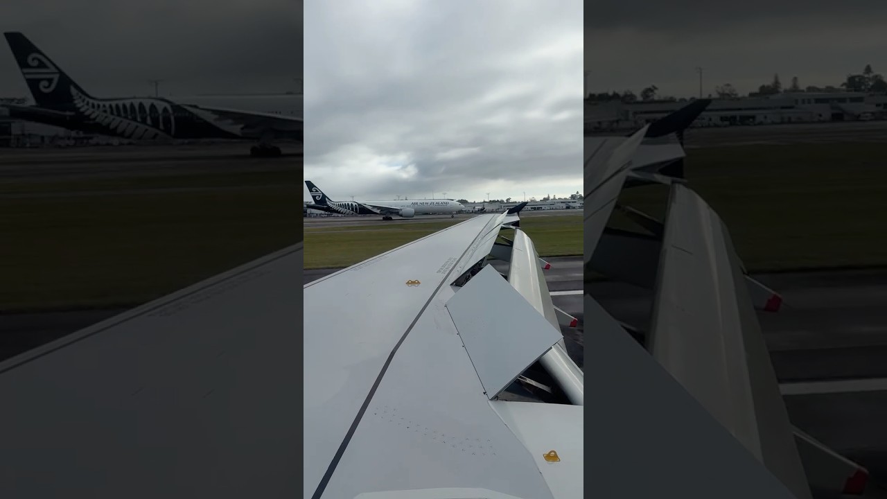 Air NZ A320 Landing, Spoilers and Flaps Retraction