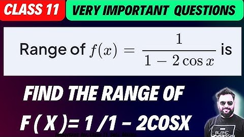 find the range of f x )= 1/ (1- 2 cosx)  #iit #iitjee #class11 #maths #bkmathursir 
