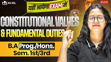 Constitutional Values and Fundamental Duties | B.A Prog.Hons Sem 1st Impt Ques with Ans | 100% Pass