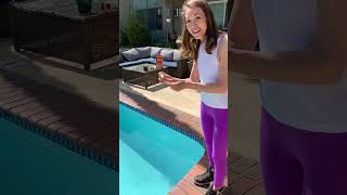If she loses the game she has to jump in freezing pool!