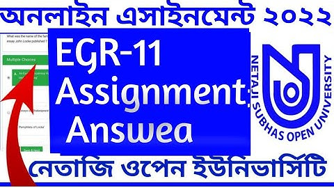 EGR-11 Assignment Answer | Netaji open University Assignment Answer