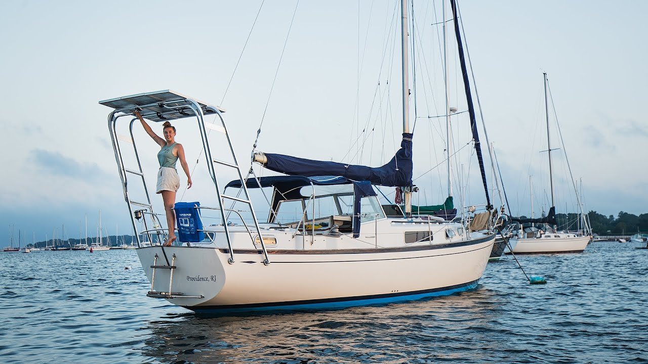 sailboat solar panel arch