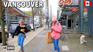 🇨🇦 【4K】☀️  Walking Tour Through Downtown Vancouver BC, Canada. Granville St, Yaletown, Canada Place.