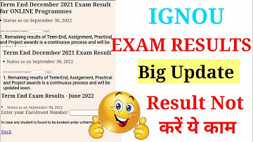 IGNOU Exam Result Big Update Release 😱Dec 2021 TEE & Online Programme | June 2022 TEE Result
