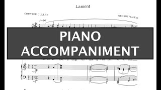 Lament (George Walker) - Piano Accompaniment/Original Key