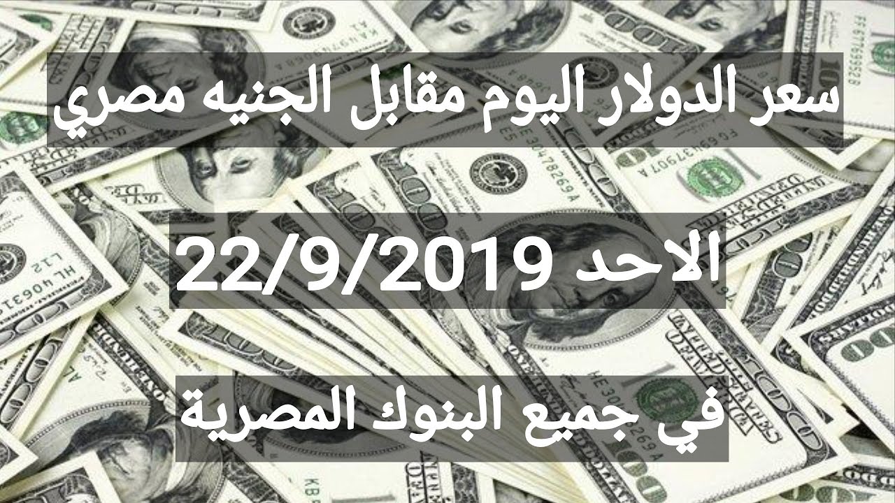 سعر الدولار اليوم في مصر الاحد 22 9 2019 Youtube