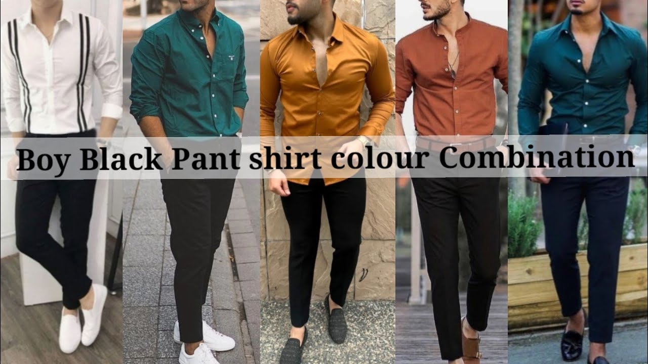 Boy Black pant shirt 👚 colour combination, Black pant shirt colour ...