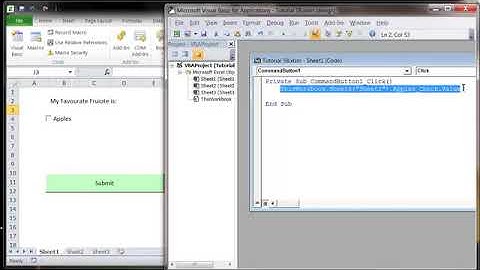 Excel 2010 VBA Tutorial 58   ActiveX Controls   Check Box