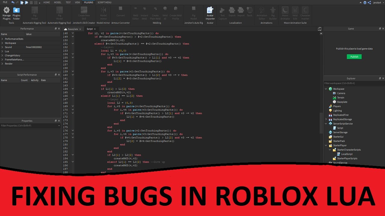 Fix bugs,errors or unintended behavior in your roblox script by Berrysus1