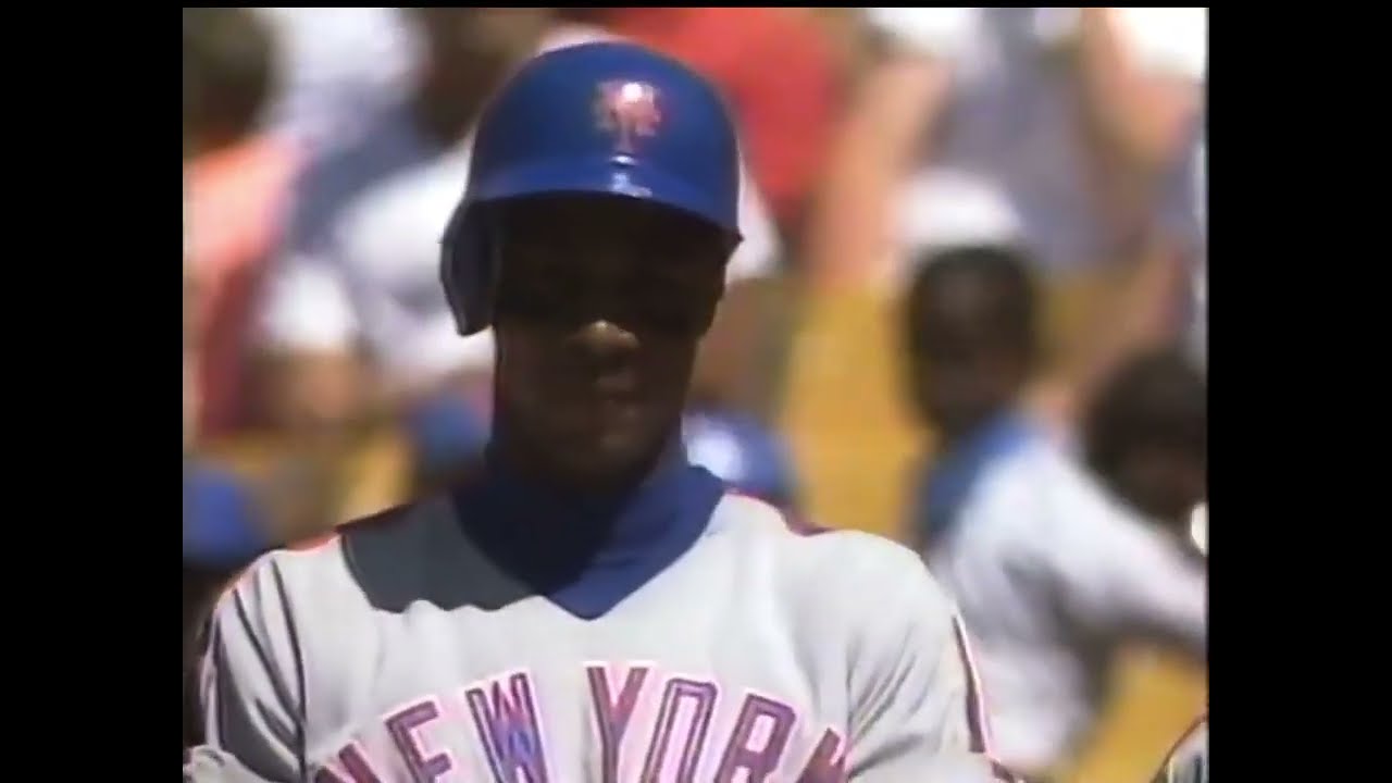 NYM@LAD: Darryl Strawberry's RBI infield single gives the Mets a 3