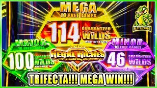 WE DID IT ALL!!! MAX BET TRIFECTA OF BONUSES! Regal Riches Slot MEGA, MAJOR, and MINOR FREE GAMES! screenshot 4