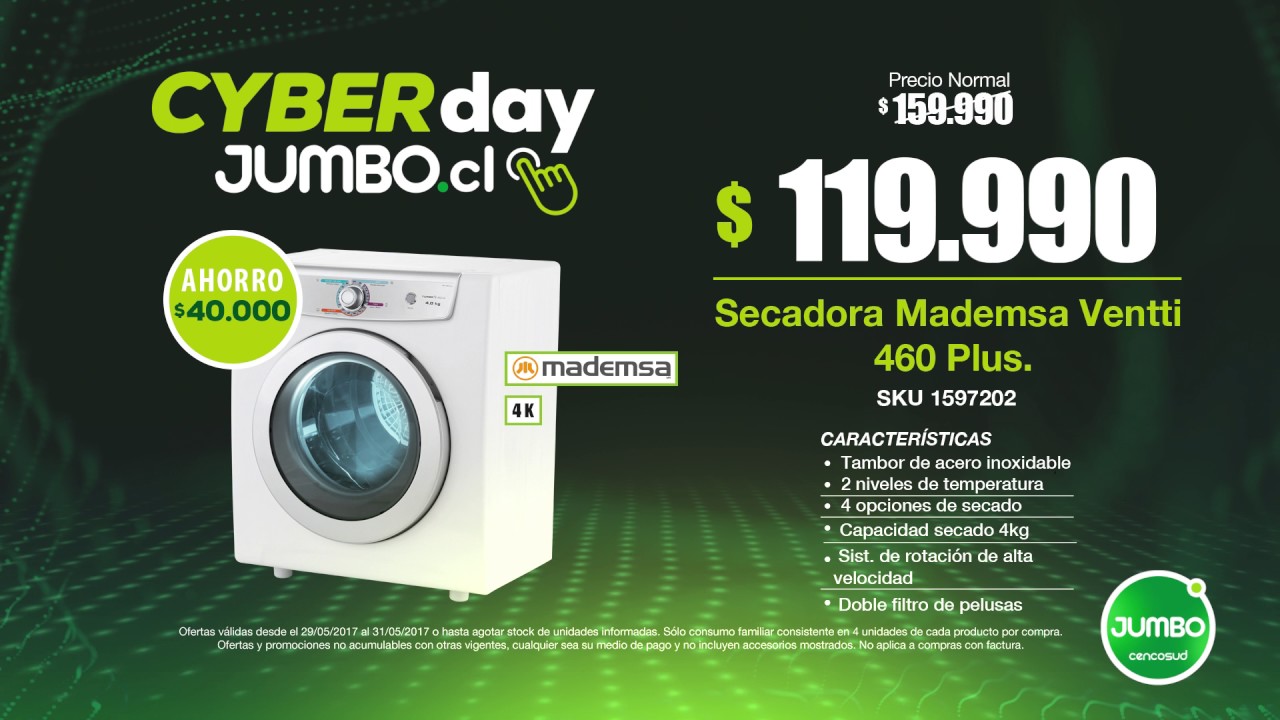 CYBERDAY JUMBO.CL - Secadora Mademsa Detergente - YouTube