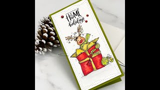 Unity Quick Tip: Holiday Mini Slimline with Copic Coloring
