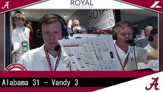 What Coach Saban said at Halftime of Alabama Football vs Vanderbilt on Radio Broadcast #rolltide