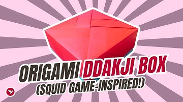How to Make Ddakji Box🟦🟥 - DIY Origami Papercraft Tutorial (Squid Game, Flip to Win)