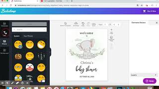 Baby Elephant Baby Shower Welcome Sign 4 sizes screenshot 2