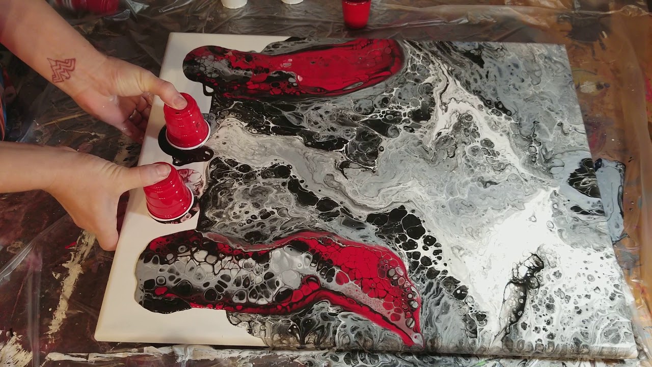 Acrylic Abstract multi cup pour - YouTube